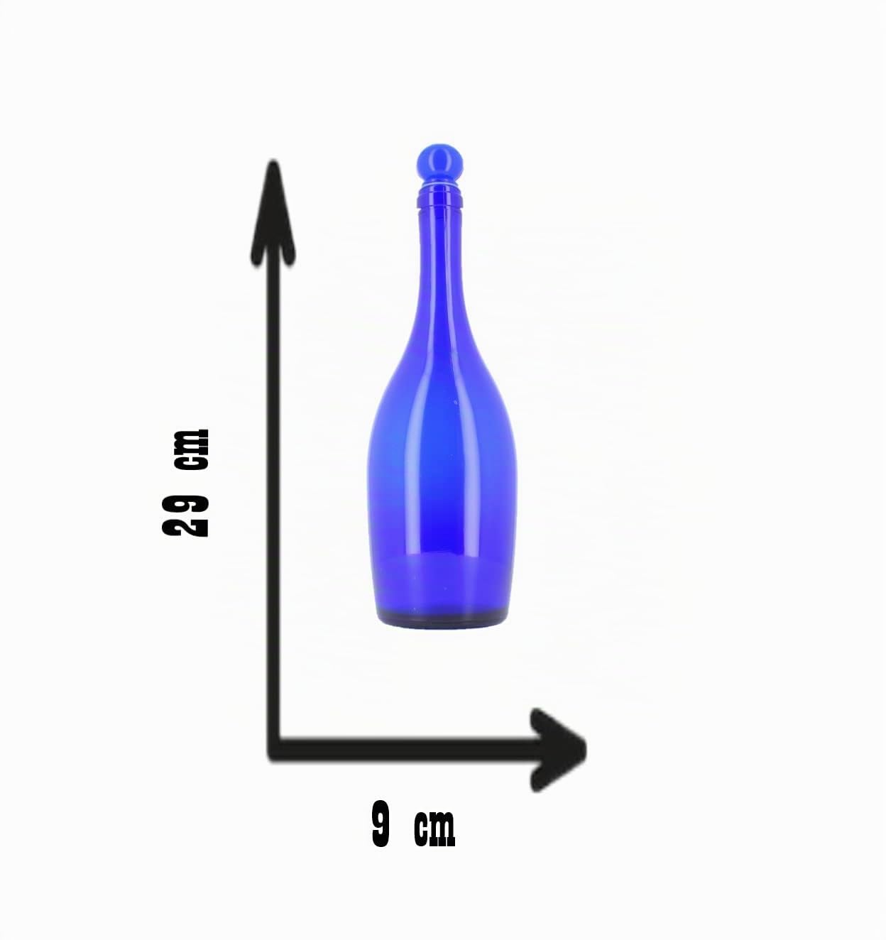 Bouteilles en verre bleu pour eau solarisée 750 ml avec bouchon de pression avec joint (6)