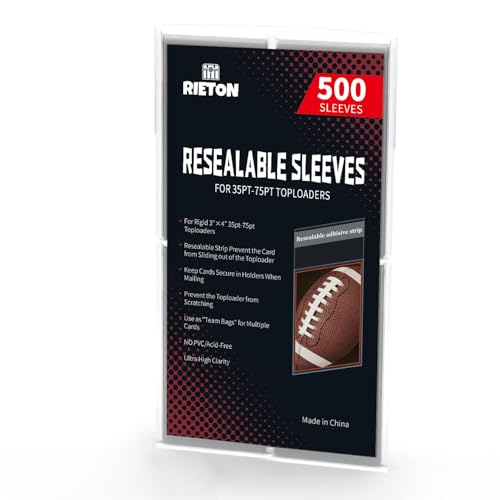 Toploader Sleeves - Resealable Team Bags for 35-75PT Top Loader C...