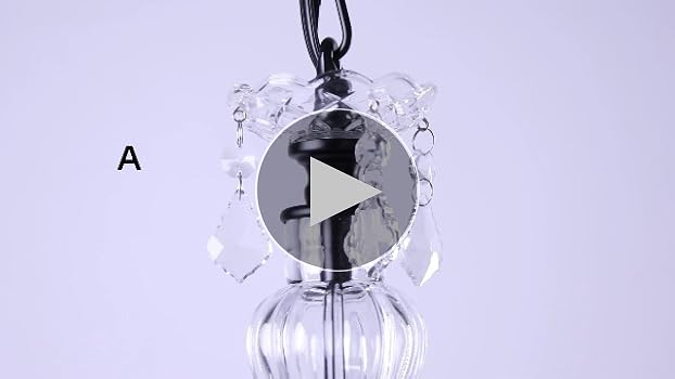 Chanlited Plug in Modern 3-Light Black Chandelier with Glass