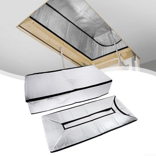 Cloudpower dachbodentreppen-isolierabdeckung, Aluminum attic door insulation cover wasserdicht dachboden isolierung für Dachboden Lukenisolierung Loft Leiter Treppe Garten, 63,5 x 137,2 x 27,9 cm