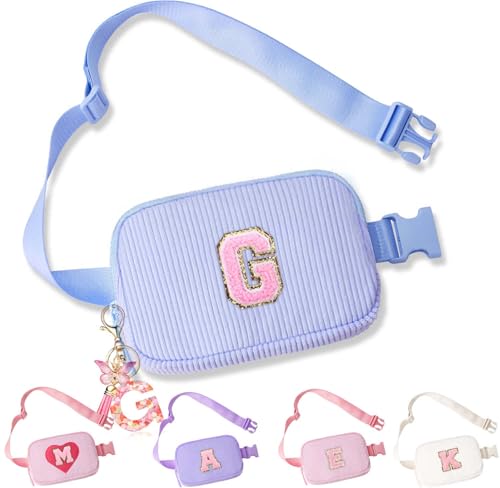 Image of Belt Bag for Girls Gifts - Birthday Gifts for Teenager, Personalized Gifts for Mom Freind Sister Teacher, Graduation GiftsInitial Crossbody Bag Belt Bag for Women Purple G