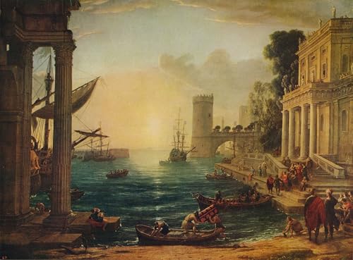 Cuadro decorativo 60x90cm en lienzo premium con la obra de Claude Lorrain para despachos 1