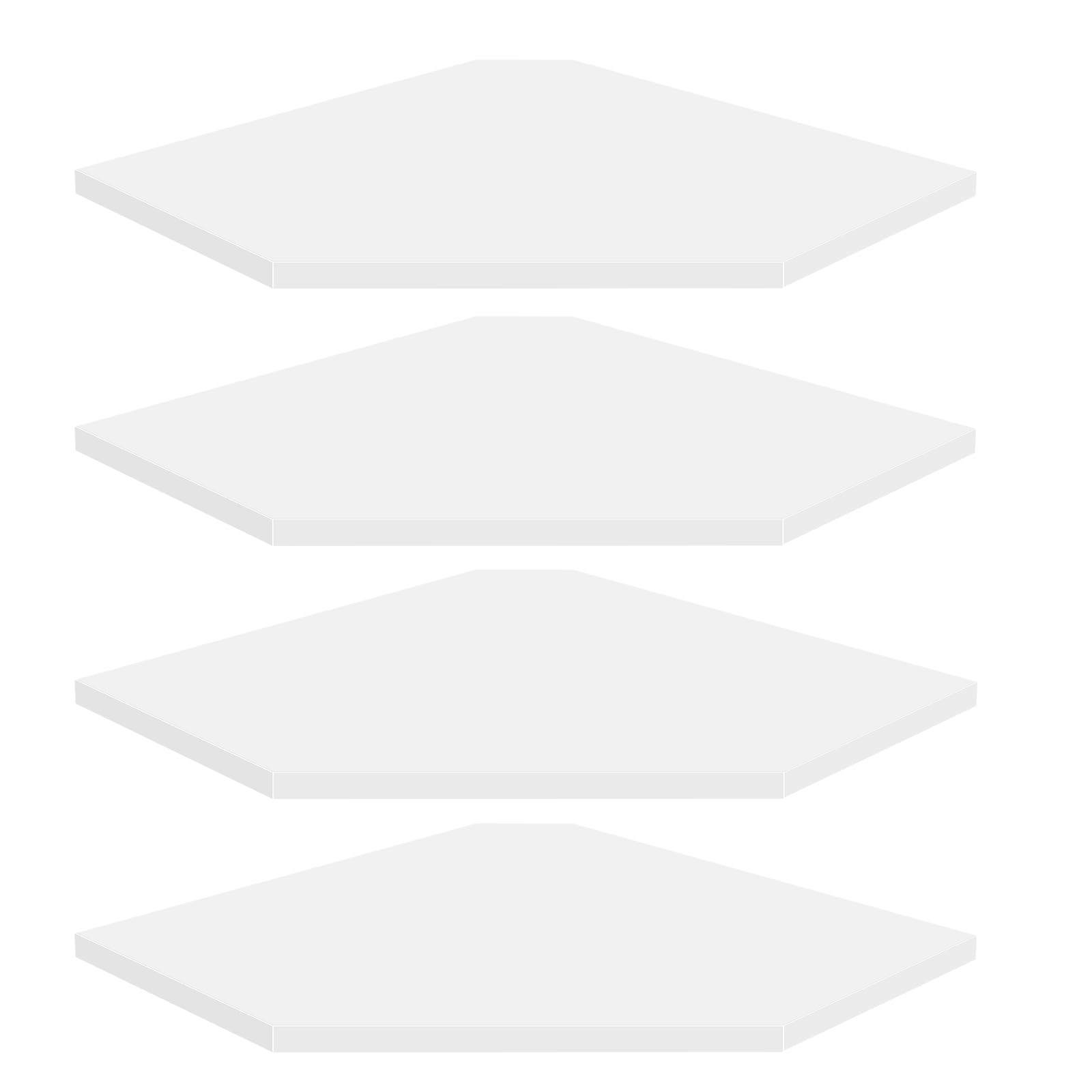 Homode Corner Wall Shelf, Corner Shelf Floating, Set of 4 Wooden Hanging Corner Shelves with Wire Hole for Bathroom Living Room Office, White — image 1