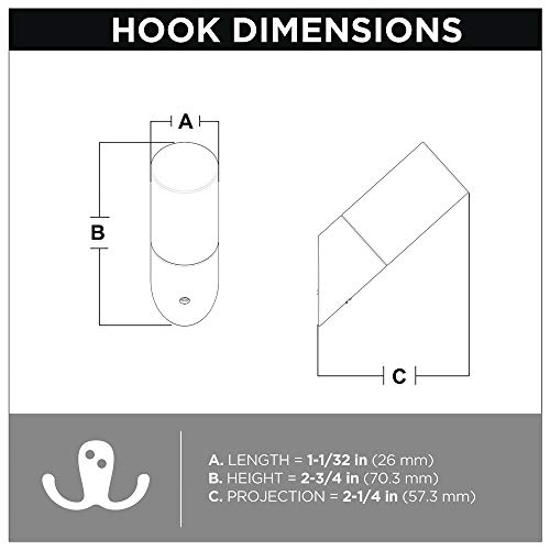 Franklin Brass B41615-Puw-B Modern Slant Hook, 2-1/4", Pine Unfinished & Pure White, 5 Pack #TOP4