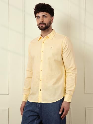 Image of WROGN Men's Linen Blend Shirt | Solid Styles | Slim Fit