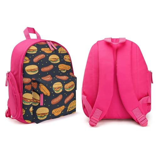 Hot Dogs Chicken Drumsticks Burgers Cute Backpack Small Daily Daypack Travel Shoulder Bag with Adjustable Strap Graphic Print4