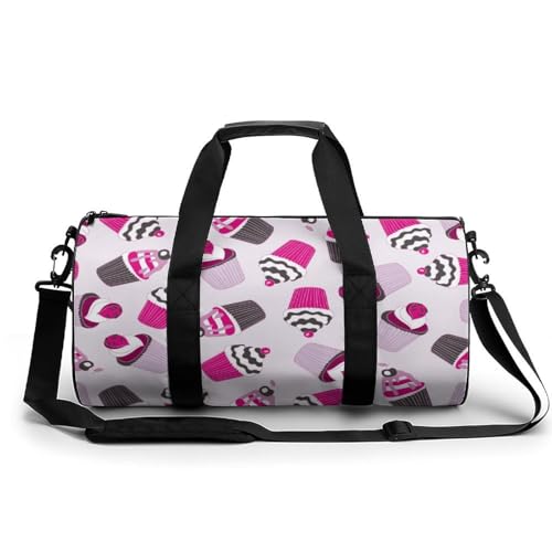 Sac de sport gâteau rose imperméable 45cm duffel bag à haute capacité de charge