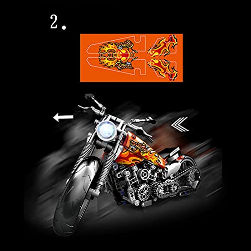 VPPI Technik Motorcycle Bausteine Bausatz, Technic Motobike, Technik T3009 Motorcycle Modellbausatz Klemmbausteine… – Bild 8