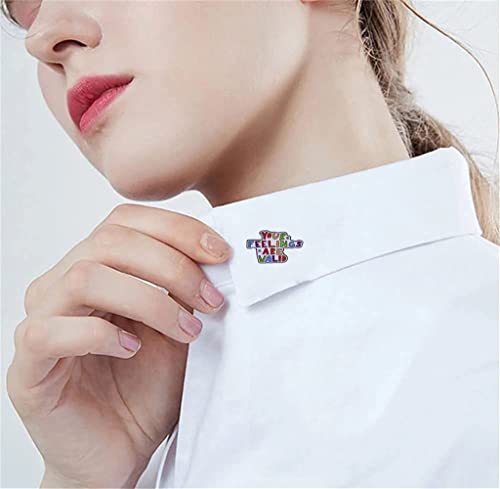 Image of PLESIU You Feel Right Badge Rainbow Letter Brooch LGBT Enamel Pin Brooch Metal Cartoon Brooch Backpack Hat Bag Collar Lapel Badge Men Women Fashion Jewelry Gifts for Women Empowerment Brooch