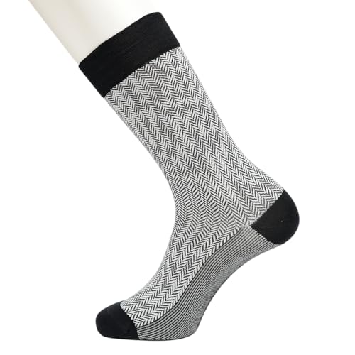 Image of Theater Black & White Men's Socks | Mercerised Cotton | Mid Calf Length | Anti-Bacterial | Luxury Business Essentials | Comfortable Fit
