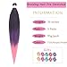 Ombre Purple And Pink Braiding Hair Pre stretched 30 Inch 3 Packs Pre stretched Braiding Hair Ago Yaki Texture Pre stretched Hair Extension Itch Free Hot Water Setting(30