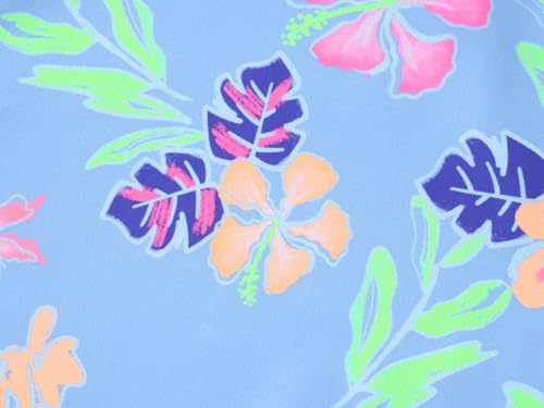 Image of Girls One Piece Swimsuits Adjustable Double Strap for Kids Palm Tree Print Toddler Bathing Suit Size 2T-10