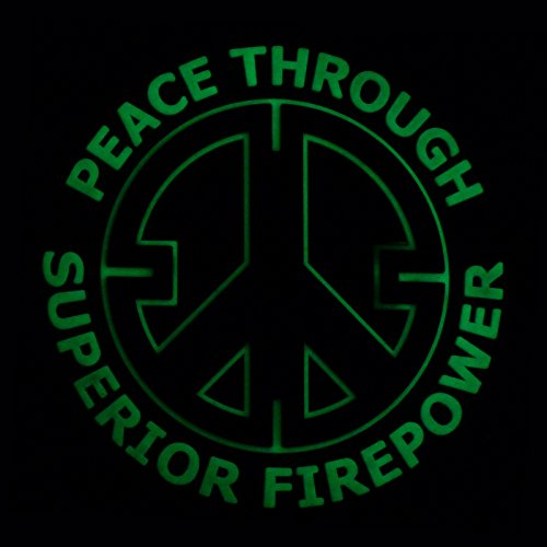 Peace Through Superior Firepower Crosshair Pvc Patch (Glow Dark Gitd, Subdued) #TOP2