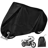 RobLuX Bache Moto avec Trou de Serrure,Housse Moto Oxford 190t avec Sac de Rangement,Couverture Moto Résistante Au Vent,à La Pluie,à La Poussière et Aux Rayons UV (XXXL,265×105×133 cm)