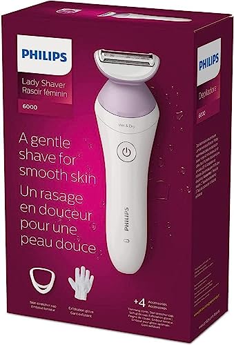 Image of Philips Beauty Lady Electric Shaver Series 6000, Cordless with 4 Accessories, BRL136 /00, White
