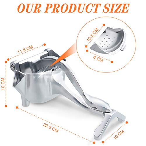 CHARMINER Stainless Steel Manual Fruit Juicer, Alloy Lemon Squeezer, Stainless Steel Lemon Orange Juicer Hand Press Detachable Extractor Tool for Oranges Lemons for Home