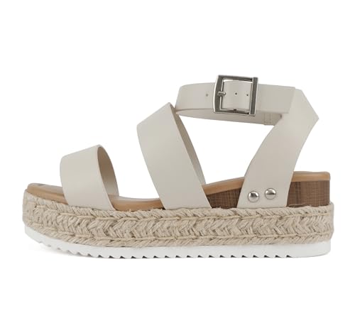 Soda Open Toe Buckle Ankle Strap Espadrilles