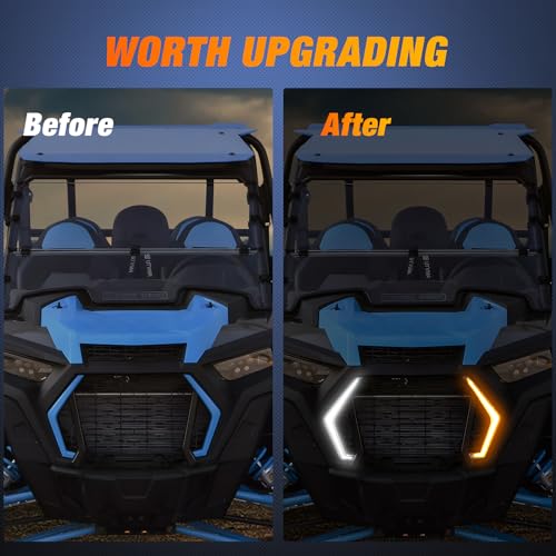 Image of Nilight Turn Signal Fang Lights LED Accent Street Legal Front Signature Light Compatible with Polaris RZR XP 1000 Turbo Accessories 2019 2020 2021 2022 2023