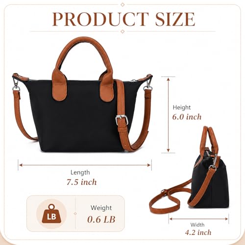 Bolso Tote de nylon para mujer, resistente al agua miniatura 3