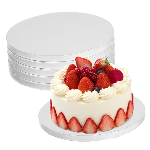 JECOMPRIS 10 ' White Cake Drums Corrugated Cardboard Round Cake Boards Sturdy for Displaying