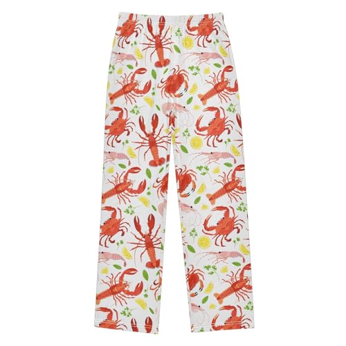 Boys' Pants Crab Lobster Shrimp Lemon Long Bottoms Jogger Pants Elastic Waist Trousers with Pockets S-XL