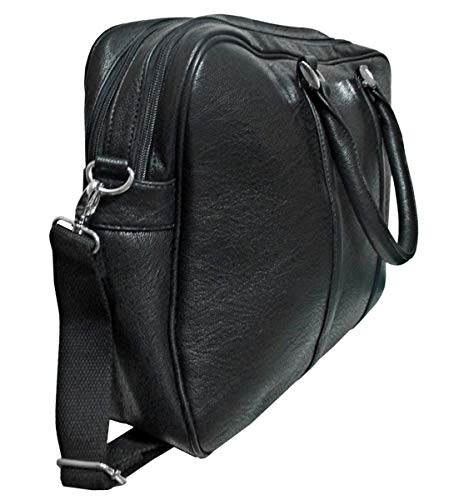 JOSVIL Bolso de polipiel portatil negro. Magnifico bolso portatil para hacer tus dias laborales comodos y practicos Cover