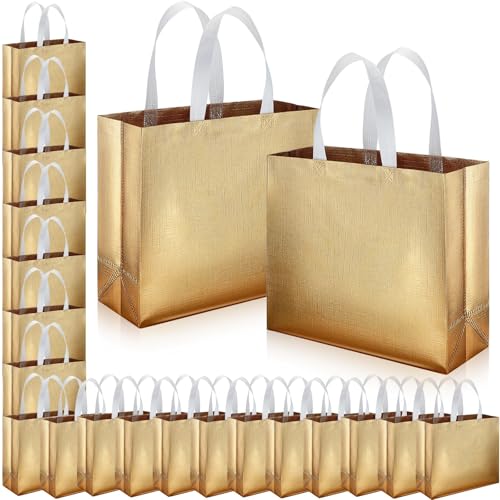 Sacs réutilisables avec poignée couleur non tissée brillants or demoiselle d'honneur x48