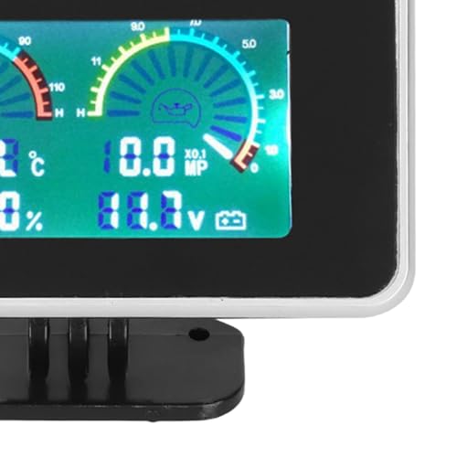ZenithAur Przyrząd samochodowy 4 w 1 DC 9-36 V Cyfrowy wyświetlacz LCD z woltomierzem, wskaźnikiem paliwa, miernikiem ciśnienia oleju i temperatury wody do monitorowania silnika