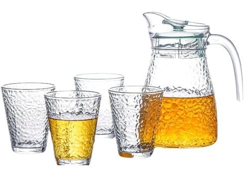 Image of Premium Water and Juice Glasses Set of 6 250ML and 1.2 Liter Water Jug 1 piece,Transparent Glass and Jug Set for Dining Table,Party,Gift Set,All pourpse use Set of 1 (7 piece) (MT-4)