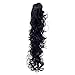 SWACC 24-Inch Long Messy Curls Claw Clip Ponytail Extensions Synthetic Clip in Drawstring Curly Ponytail Hairpiece Jaw Clip Hair Extensions (Off Black-1B#)