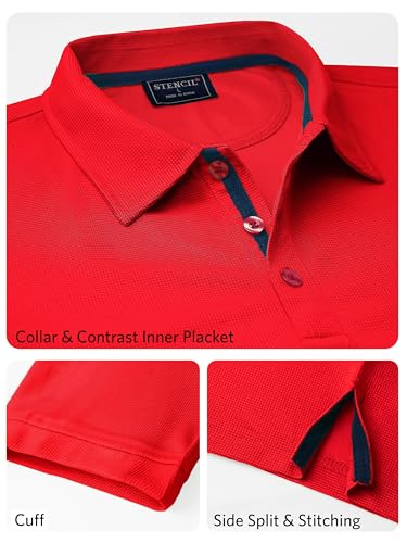Image of FlowTech Men's Performance Polo Shirt DryMax Quick‑Dry Pinhead Texture Breathable Moisture‑Wick Odor‑Free