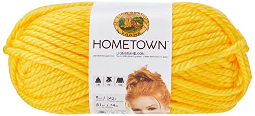 Lion Brand Yarn Hometown Yarn, Bulky Yarn, Yarn For Knitting And Crocheting, 1-Pack, Pittsburgh Yellow #TOP1