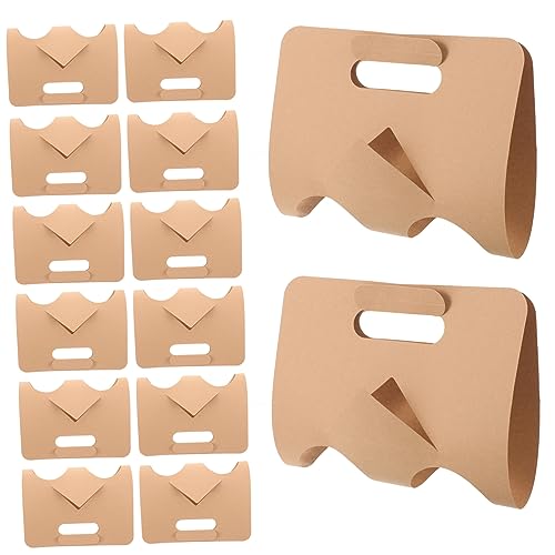 DECHOUS 50Pcs Takeout Drink Carrier Paper Beverage Holder for Cups Convenient Cup Holder for Coffee Tea Juice Lightweight and Portable Design