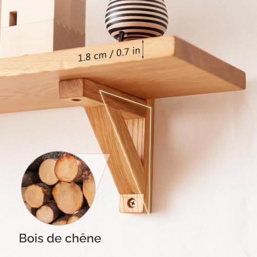 Étagère murale chêne massif 80cm pour optimiser vos murs - 8