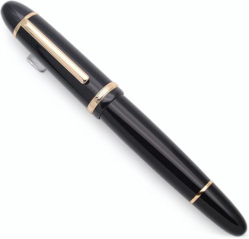 Jinhao X159 Pluma estilográfica (plumín fino 0.5mm, negro con clip dorado)