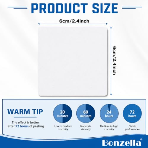 Image of BONZELLA Self Adhesive Hook and Loop Strip Tape, Industrial Strength Interlocking Hook Loop Sticker, Multipurpose Double Sided Hook & Loop Tape for Crafting & Hanging, Black (6, 6cm x 6cm, Black)