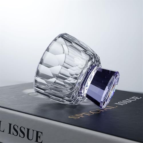 Vasos chupito de cristal de 50ml con relieve diamante y base amarilla para degustación de té 4
