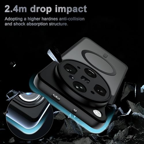 Image of QUIETIP Magnetic Case for Oppo Find X9 Ultra with Screen Protector,[Compatible with MagSafe] Translucent Matte Drop Protection Cover,Black