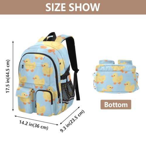 Mochila azul de pato animado con gran compartimento de 44.5 cm 3