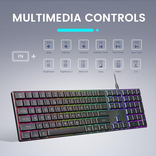 PERIBOARD-329 II - Tastiera retroilluminata cablata con tasti a forbice e lettere di grandi dimensioni, QWERTY UK - Tastiera gaming - Immagine 3