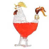 NF 1000ML Rooster Whiskey Decanter Zodiac Animal Wine Decanters Glass Liquor Decanter For Scotch Vodka, Whiskey, Scotch, Rum, Tequila, White, 30*18*8cm
