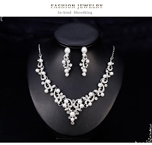 Set de joyas de plata de 3 piezas para mujer con pendientes y cadena 5