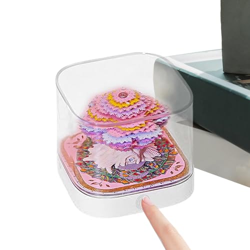 Calendrier 3D 2026 sculpture papier artisanale avec lampe de bureau led