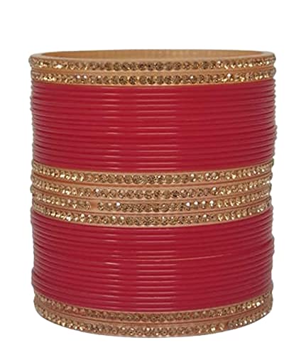 GenericShanaya Trader's Base Metal and Stone Bangle Set for Women (Set of 2)