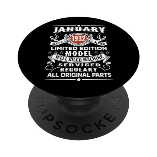 Vintage enero 1932 Edición Limitada 90 cumpleaños regalo hombres PopSockets PopGrip Intercambiable