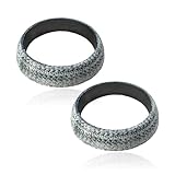 KVAEY 2PCS ID 48mm Car Exhaust Gasket, Graphite Construction Automotive Exhaust Ring Donut Gasket Seal Mufflers, Vehicle Exhaust Pipe Leakproof Manifold Gaskets Muffler Connector Replacement