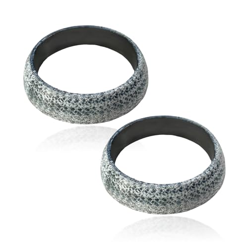 KVAEY 2PCS ID 48mm Car Exhaust Gasket, Graphite Construction Automotive Exhaust Ring Donut Gasket Seal Mufflers, Vehicle Exhaust Pipe Leakproof Manifold Gaskets Muffler Connector Replacement
