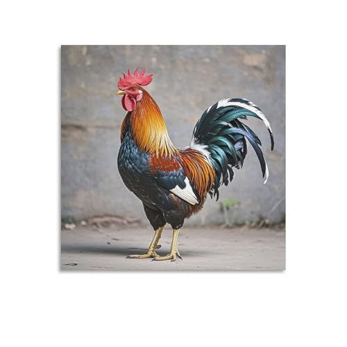 Toile murale abstraite coq pour raviver un mur vide de salon ou bureau 70cm