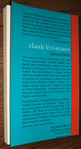 Claude Levi-Strauss (Modern Masters) 0670019038 Book Cover