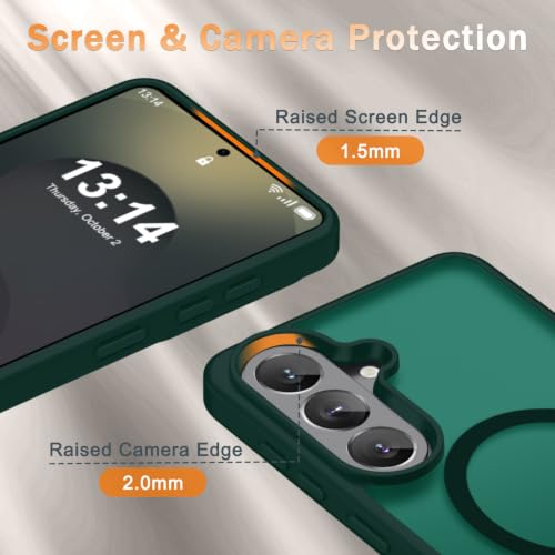 Image of for Samsung Galaxy S26 FE Case, Matte Magnetic Phone Cover, Dark Green